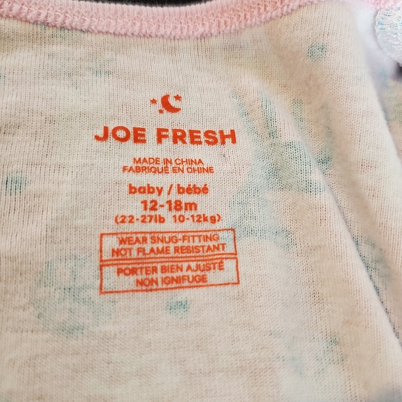 Joe Fresh Footed Baby Sleeper, Pink Teal White Fawn Snowflake, 12-18 months - Picture 5 of 5